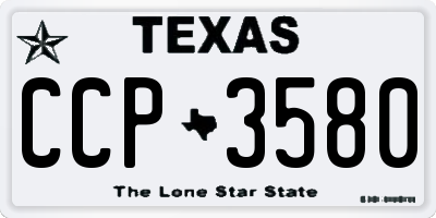 TX license plate CCP3580