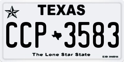 TX license plate CCP3583