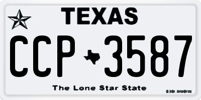 TX license plate CCP3587
