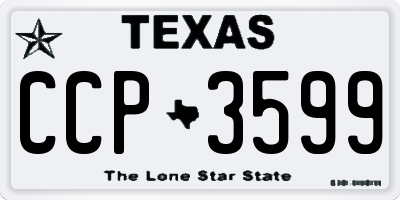 TX license plate CCP3599