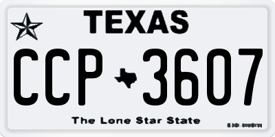 TX license plate CCP3607