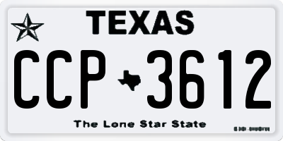 TX license plate CCP3612