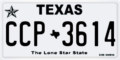 TX license plate CCP3614