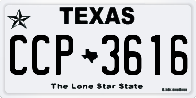 TX license plate CCP3616