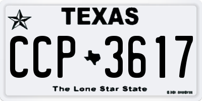 TX license plate CCP3617