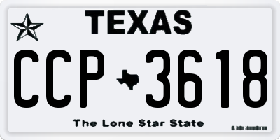 TX license plate CCP3618