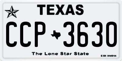 TX license plate CCP3630