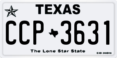 TX license plate CCP3631
