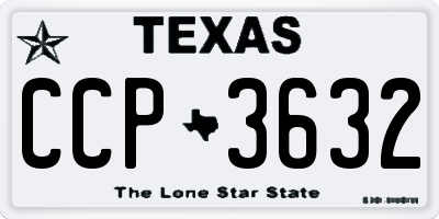 TX license plate CCP3632
