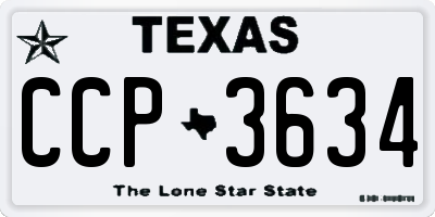TX license plate CCP3634