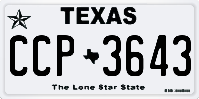 TX license plate CCP3643
