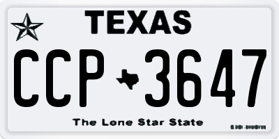 TX license plate CCP3647