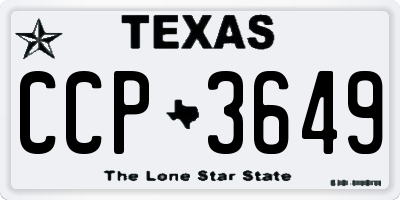 TX license plate CCP3649