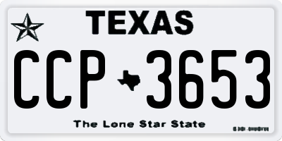 TX license plate CCP3653