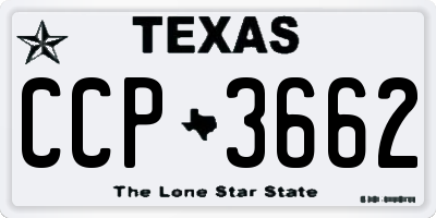 TX license plate CCP3662