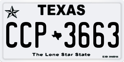 TX license plate CCP3663