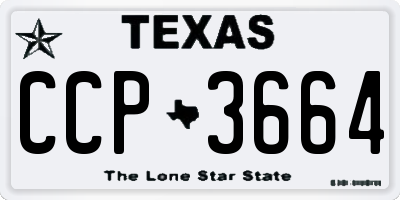 TX license plate CCP3664