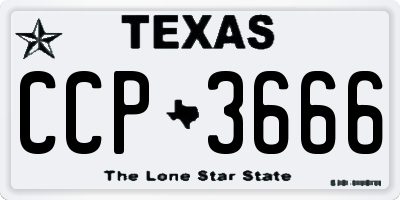 TX license plate CCP3666