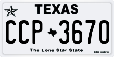 TX license plate CCP3670