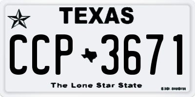 TX license plate CCP3671