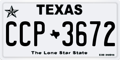TX license plate CCP3672
