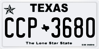TX license plate CCP3680