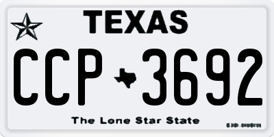 TX license plate CCP3692