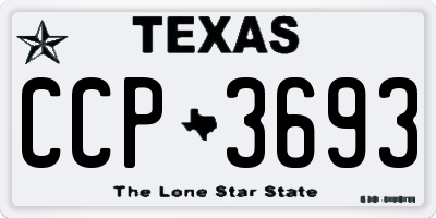 TX license plate CCP3693