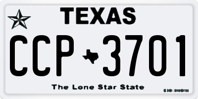 TX license plate CCP3701