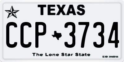 TX license plate CCP3734
