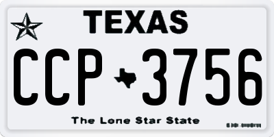 TX license plate CCP3756