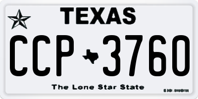 TX license plate CCP3760