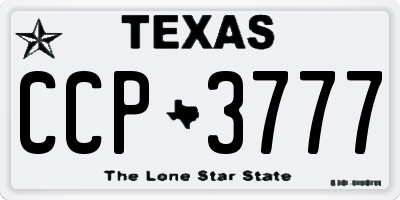TX license plate CCP3777
