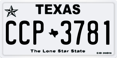 TX license plate CCP3781