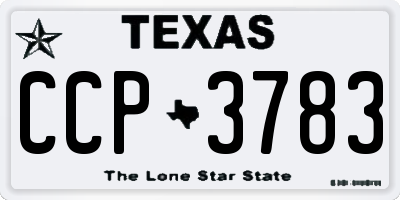 TX license plate CCP3783