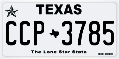 TX license plate CCP3785
