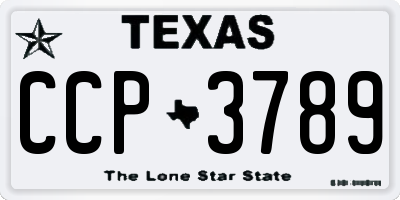 TX license plate CCP3789