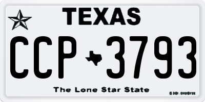 TX license plate CCP3793