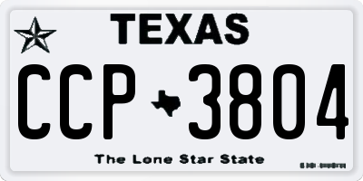 TX license plate CCP3804