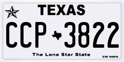 TX license plate CCP3822