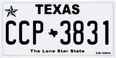TX license plate CCP3831