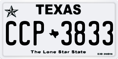 TX license plate CCP3833