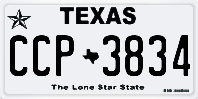 TX license plate CCP3834