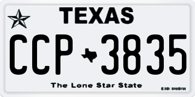 TX license plate CCP3835
