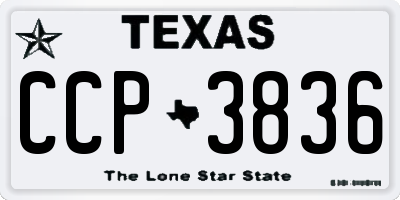 TX license plate CCP3836