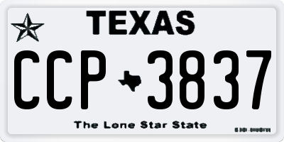 TX license plate CCP3837