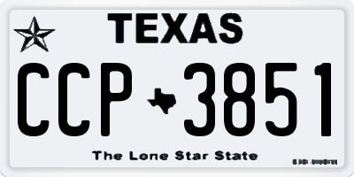 TX license plate CCP3851