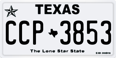 TX license plate CCP3853