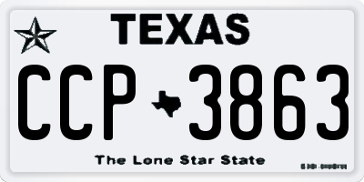 TX license plate CCP3863