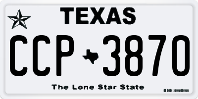 TX license plate CCP3870